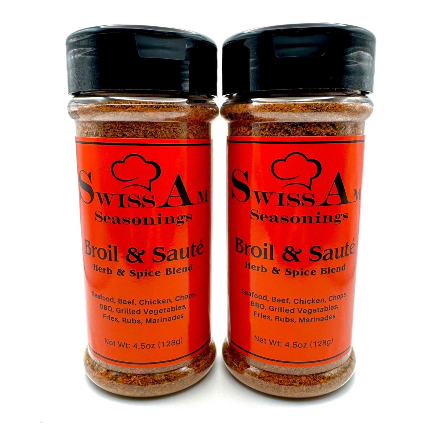SwissAm Broil & Saute Herb & Spice Blend 2 pack on white background