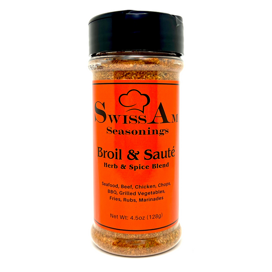 SwissAm Broil & Saute Herb & Spice Blend on white background