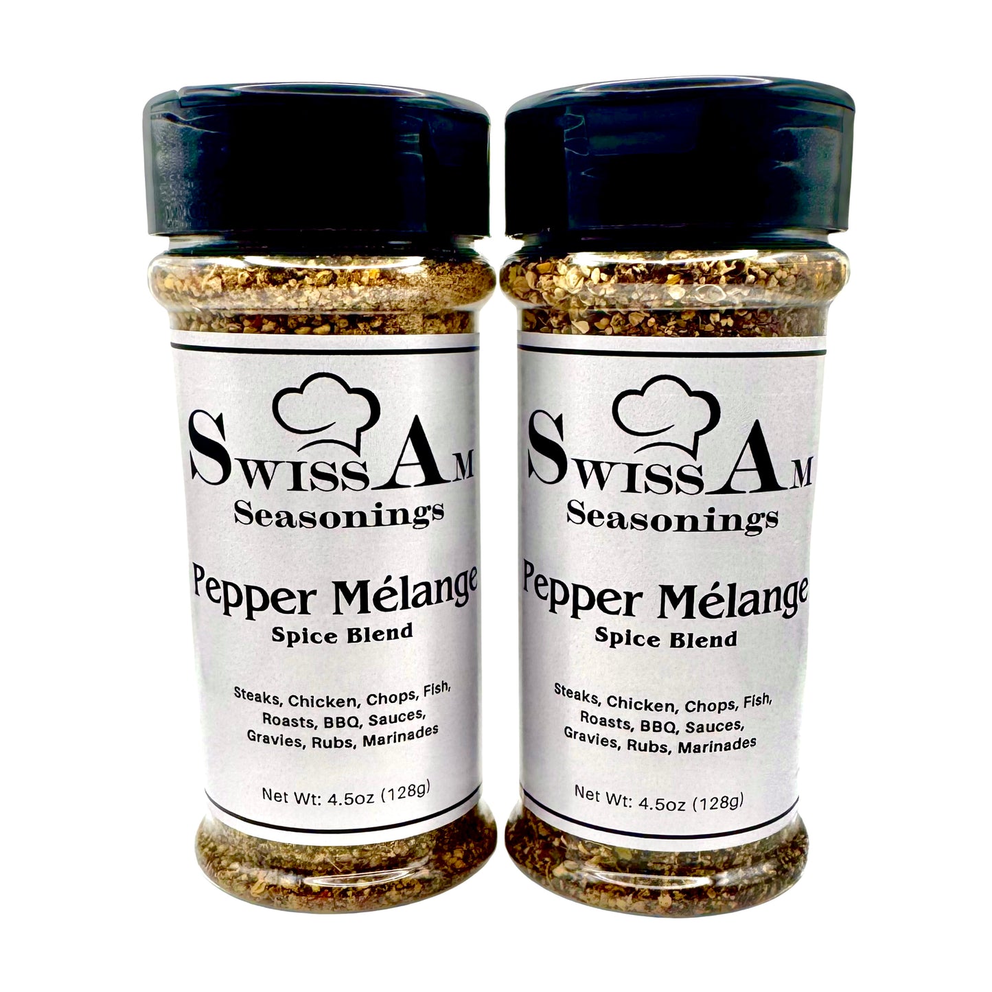 2 Pack SwissAm Pepper Melange Spice Blend on white background