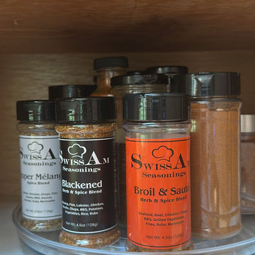 Spice Cabinet with SwissAm Seasonings Lineup