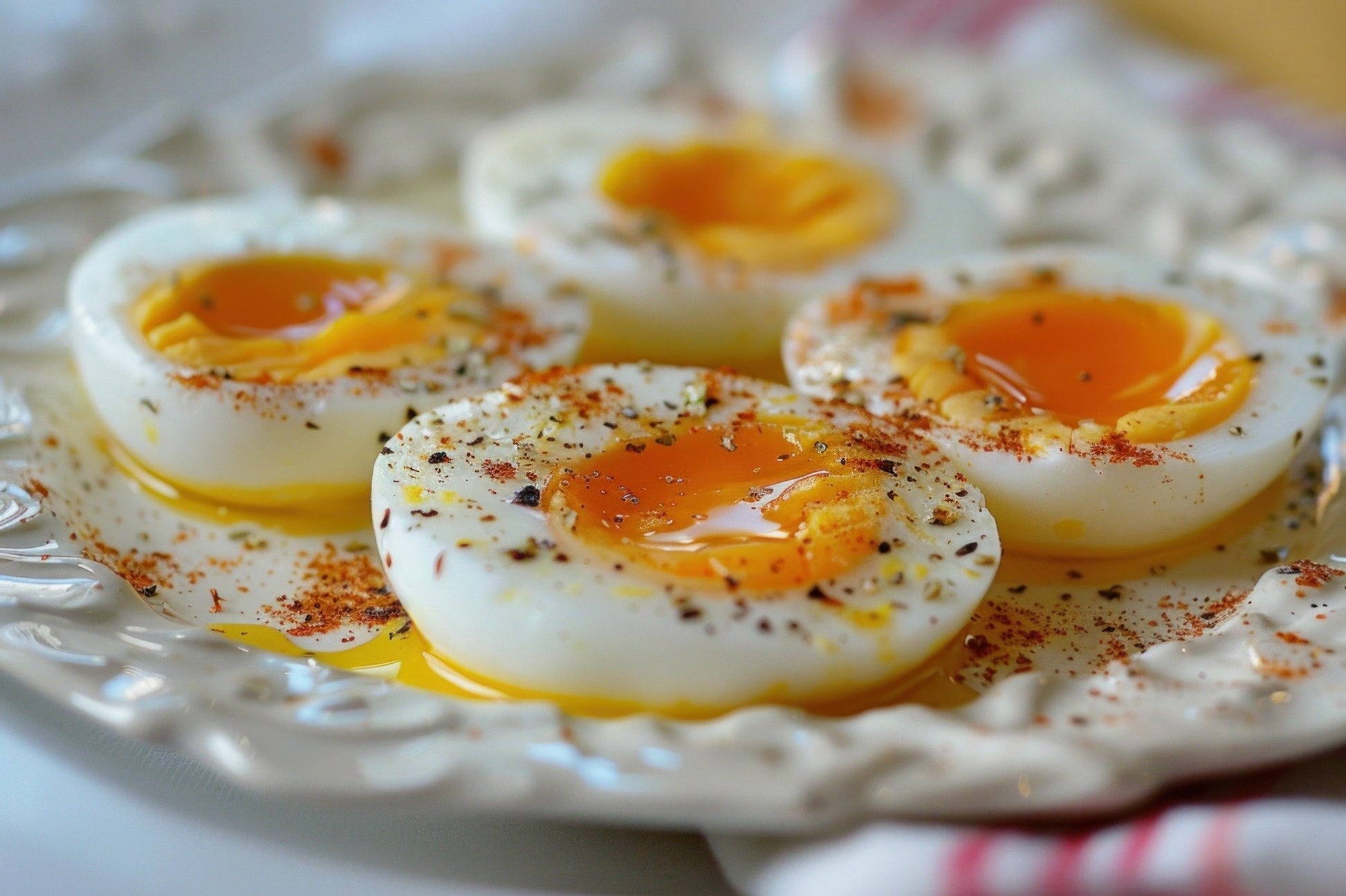 Soft-boiled eggs seasoned with SwissAm Broil & Saute and Pepper Mélange