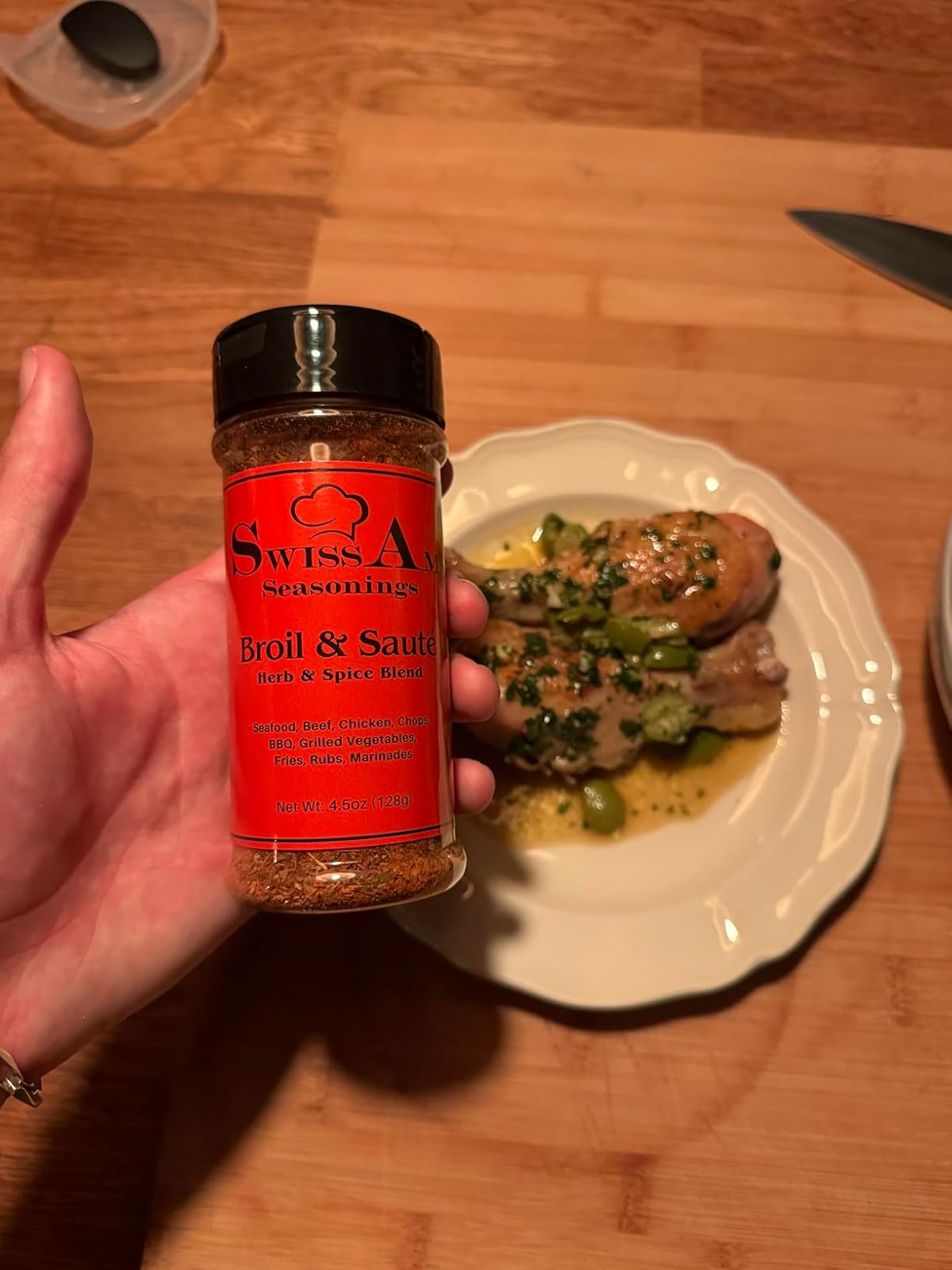 SwissAm Seasonings Home Chef with new shaker and chicken