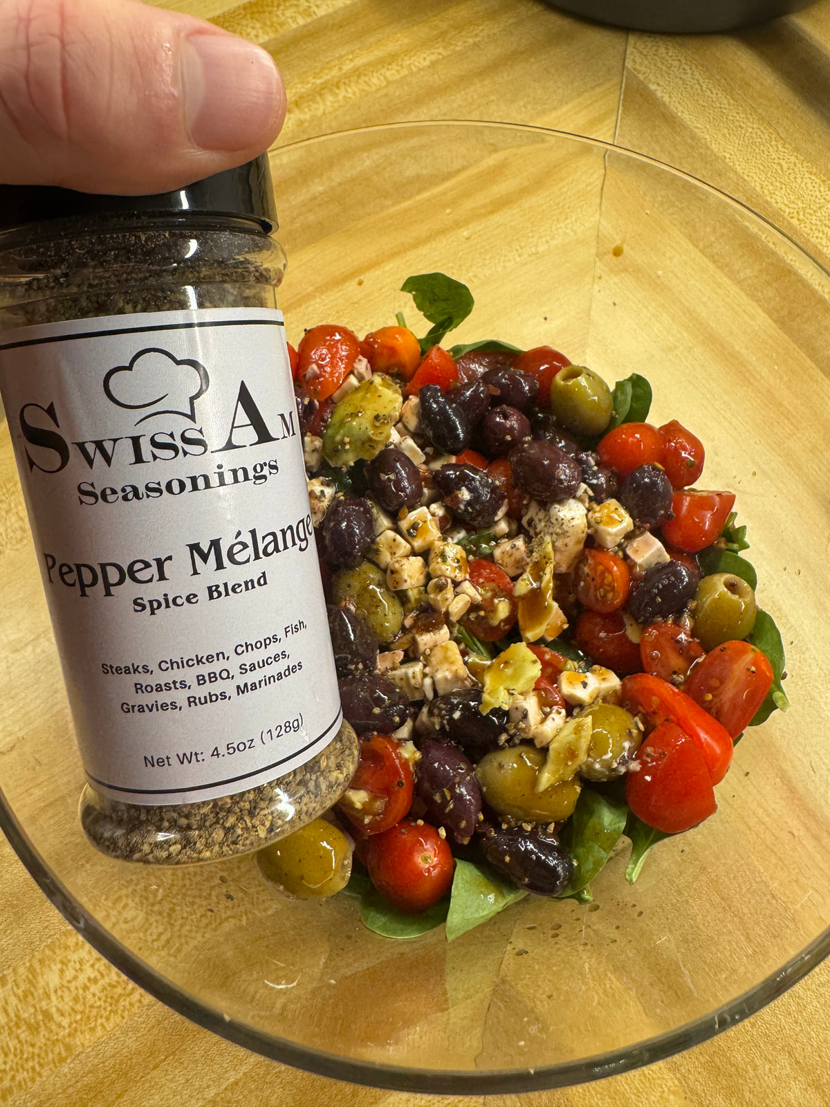 SwissAm Pepper Melange Feta, Olive, Tomato Salad