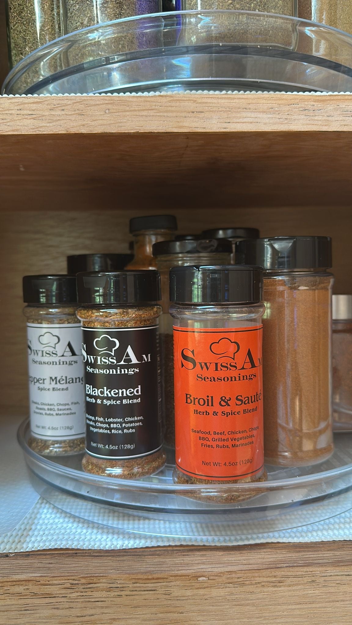 Spice Cabinet with SwissAm Seasonings Lineup