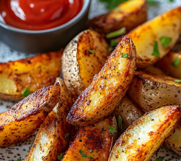 SwissAm Broil & Sauté on crispy golden potato wedges