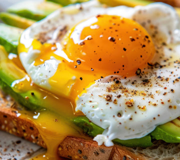 Avocado wholegrain toast topped with a fried egg and seasoned with SwissAm Pepper Mélange.